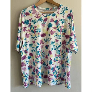 Coolibar Devi Fitness Shirt Short Sleeve Teal Blue Purple XXL